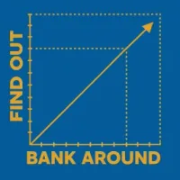 Bank around, find out. logo