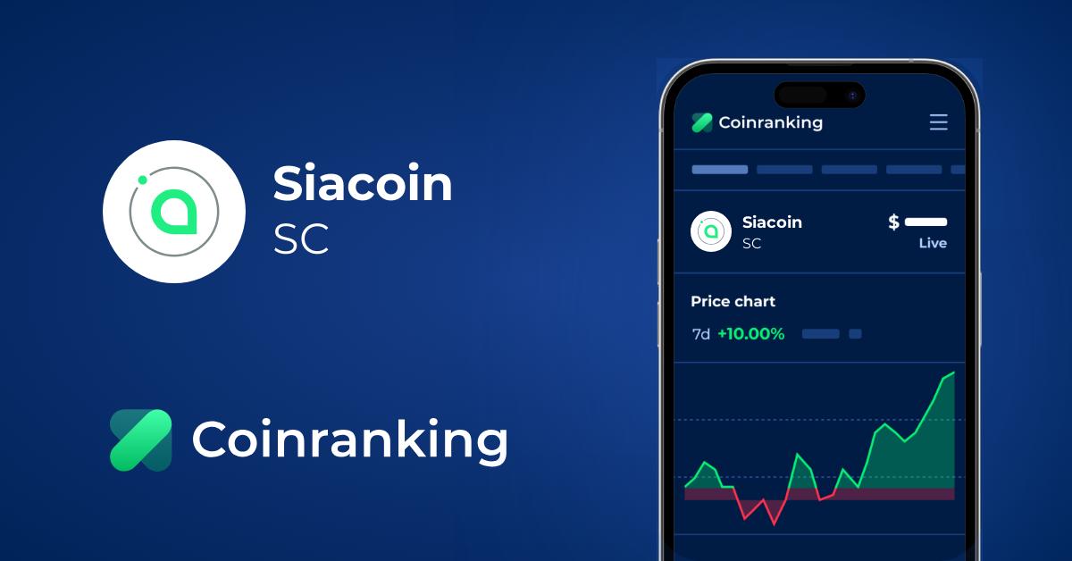 Siacoin Sc Price To Usd Live Value Today Coinranking